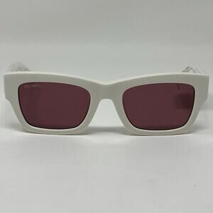 MAX &Co Sunglasses Womens White Bordeaux Square MO0081 21S 50/20/135 NEW